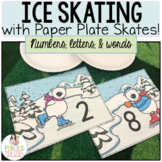 Ice Skating with Paper Plates - Letter, Number, & Word Practice