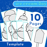 ice cream day | ice cream cone Writing template | summer w