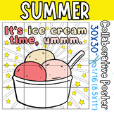 Ice cream Summer Collaborative Coloring Poster | End of The Year