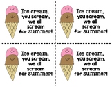 Ice cream Summer Gift Tag; Student Gift