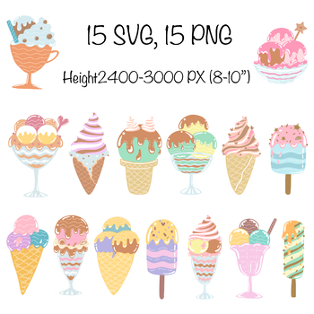 Ice cream party (Clipart) by Au-art and crafts | TPT
