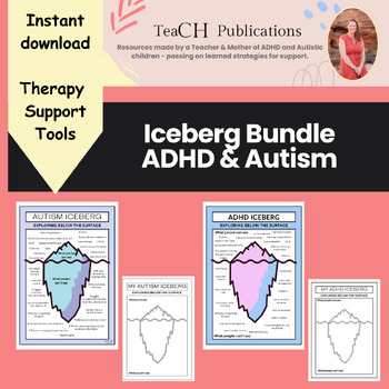 Preview of Iceberg Bundle - Autism and ADHD - visible and invisible signs and symptoms