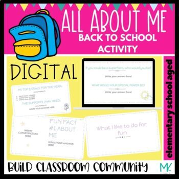 Preview of Icebreaker Activity DIGITAL ALL ABOUT ME Back to School