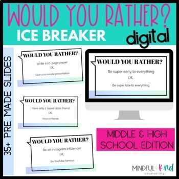 Preview of Icebreaker Activity DIGITAL VERSION Middle & High School Would You Rather?