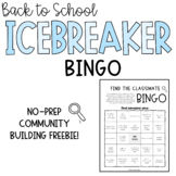 Icebreaker Bingo Game - Back to School No-Prep Activity
