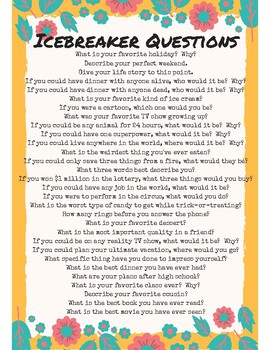 Icebreaker Questions for High School by The History Ninja | TpT