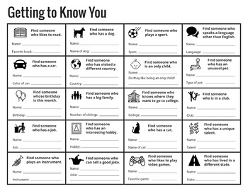 Icebreaker for High School Students [Getting to Know You Bingo Game!]