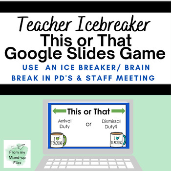 Preview of Icebreaker for Staff & Teachers - This or That Game 