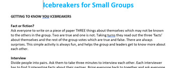 Preview of Icebreakers for Small Groups