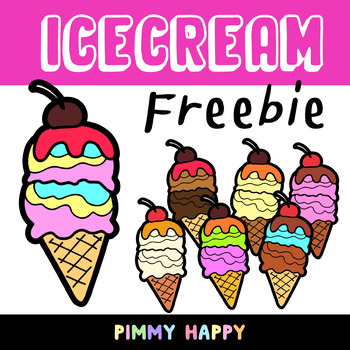 Preview of Icecream Clipart Freebie l Pimmy Happy