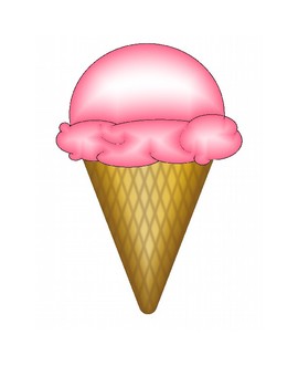 Preview of Icecream cone Clipart, Color Practice, Counting tool