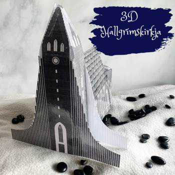 Preview of Iceland Hallgrímskirkja Church Printable 3D Paper Model Diorama Icelandic