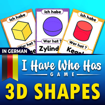 Preview of Ich habe... Wer hat ? German 3D Shapes Game, Names of Geometry 3D Shapes