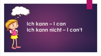 Preview of Ich kann und ich kann nicht (I can, I can't) German lesson