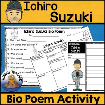 Preview of Ichiro Suzuki Biography Poem Activity and Writing Paper