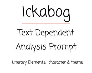 Preview of Ickabog Text Dependent Analysis Prompt- Theme and Character