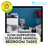 Bedroom Chores Life Skills Cards with Icon-Supports