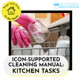 Kitchen Cleaning Life Skills Cards with Icon-Supports