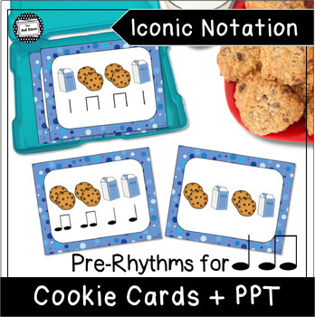 Preview of FREE Milk and Cookies Iconic Notation Pre-Rhythm Cards