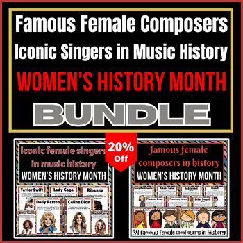 Preview of Iconic Women in Music: Singers & Composers - Women's History Month Posters