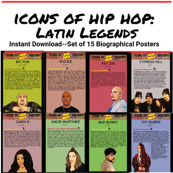 Preview of Icons of Hip Hop: Latin Legends- Printable Music Posters
