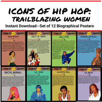 Preview of Icons of Hip Hop: Trailblazing Women-Printable Music Posters