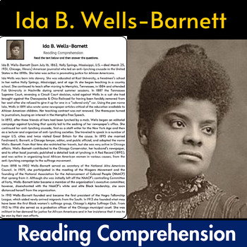 Ida B. Wells-Barnett Biography | Reading Comprehension | Black History