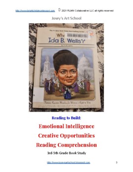 Preview of Ida B Wells Book Study Who Was Series 3rd-5th Grade Comprehension Vocab Art