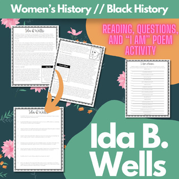 Preview of Ida B Wells Reading and Questions (Great for Sub Plan) Women's History