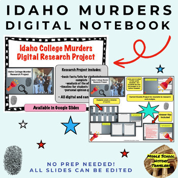 Preview of Idaho College Murders Crime Research Project and Timeline