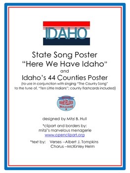 Preview of Idaho History--"Here We Have Idaho" & Idaho Counties Posters, flashcards