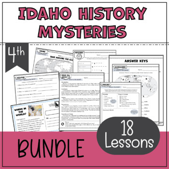 Preview of 4th Grade Idaho History Mysteries - Full Year of State Social Studies Activities