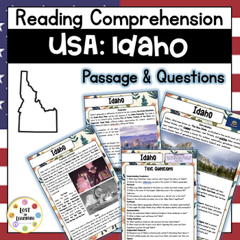 Preview of Idaho || US States || Information Text Close Reading Comprehension