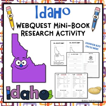 Preview of Idaho Webquest Worksheets Internet Research Mini Book
