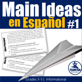 Preview of Idea Principal - Main Idea Task Cards in Spanish (Set 1)