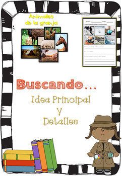 Preview of Idea Principal y Detalles / Main Idea and Supporting Details GO + picture cards