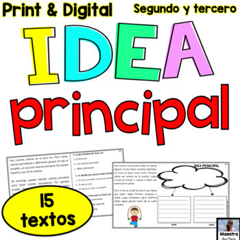 Preview of Idea Principal y detalles de apoyo - Main Idea and Supporting Details in Spanish