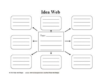 Preview of Idea Web/Topic Web with Lines - Writing, Brainstorming