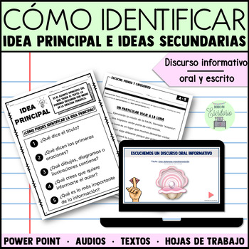 Preview of Idea principal | Ideas secundarias | Idea central | Detalles | Oración temática