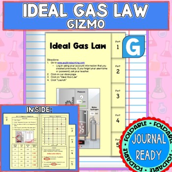 Preview of Ideal Gas Law GIZMO Activity with Key