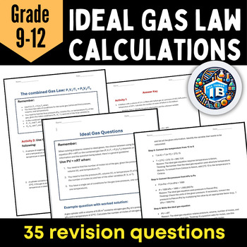Preview of Ideal Gas Law Worksheet Calculations and Worked Solutions!