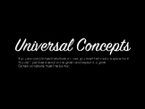 Universal Concepts