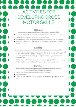 Preview of Gross Motor Skills Development