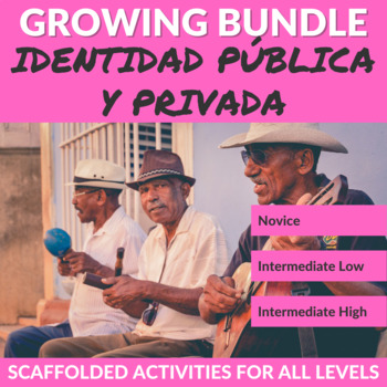 Preview of Identidad Pública y Privada - Scaffolded Cultural Activities GROWING Bundle
