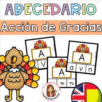Preview of Identifica las letras / Turkey letter recognition clips. Thanksgiving. November