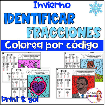 Preview of Fractions in Spanish / Identificar fracciones
