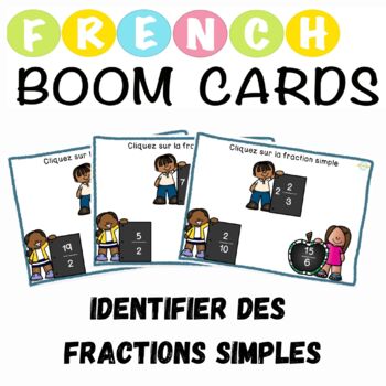 Preview of Identifier des fractions simples French Boom Cards™