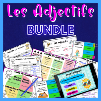 Preview of Identifier les ADJECTIFS Accord Listes Cartes à tâches Exercices Google Slides