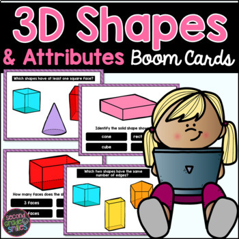 Preview of 3D Shapes and Attributes Boom Cards | Digital 3D Shapes