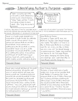 50+ Identifying the Author's Purpose worksheets for 3rd Grade on